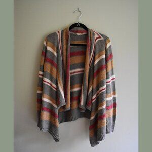 Blu Pepper Flowy Striped Woven Cardigan
